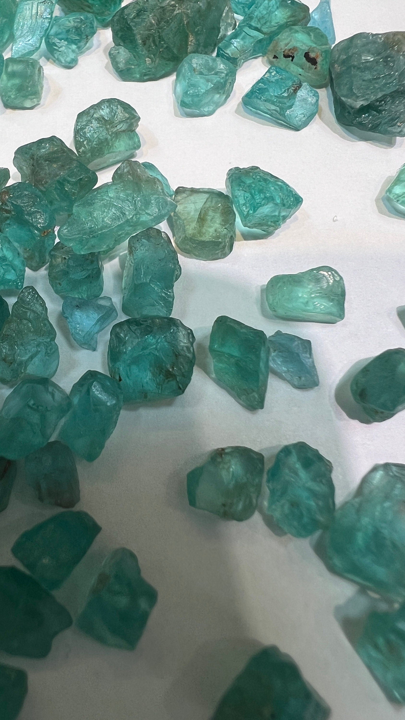 Natural Blueish Green Apatite Crystals 20 pieces set