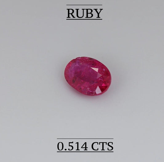 Natural mozambique heated ruby 0.514 cts