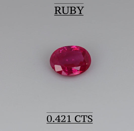 Natural mozambique heated ruby 0.421 cts
