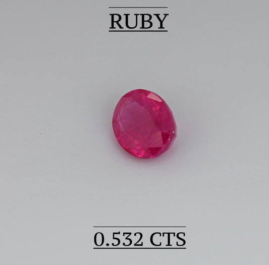 Natural mozambique heated ruby 0.532 cts