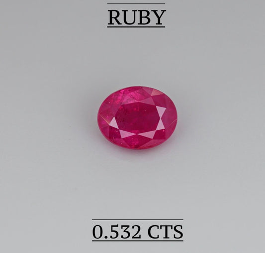 Natural mozambique heated ruby 0.532 cts