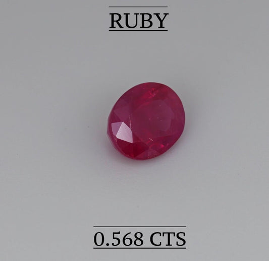 Natural mozambique heated ruby 0.568 cts