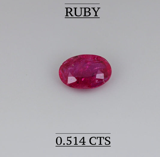 Natural mozambique heated ruby 0.514 cts