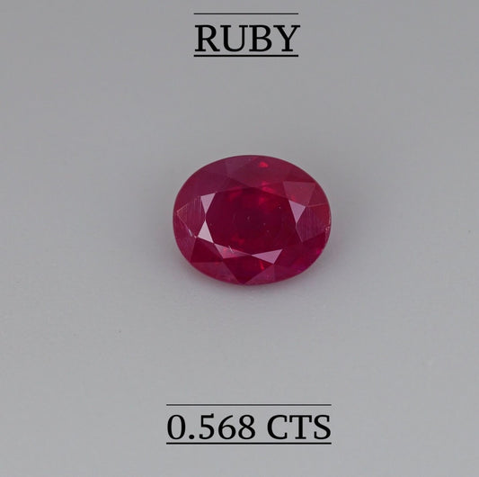Natural mozambique heated ruby 0.568 cts