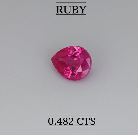Natural mozambique heated ruby 0.482 cts
