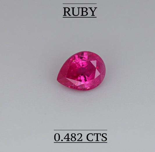 Natural mozambique heated ruby 0.482 cts
