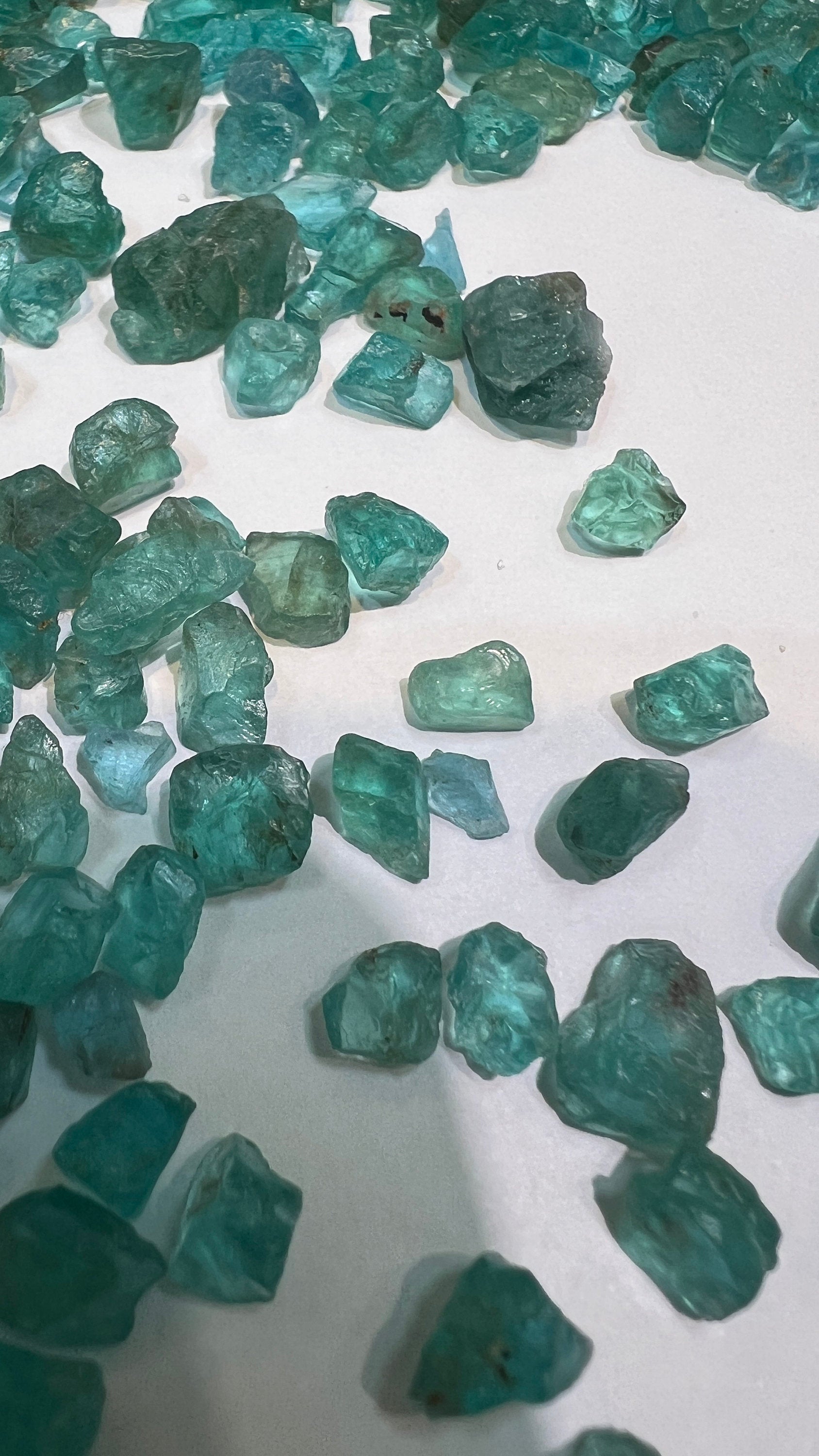 Natural Blueish Green Apatite Crystals 20 pieces set